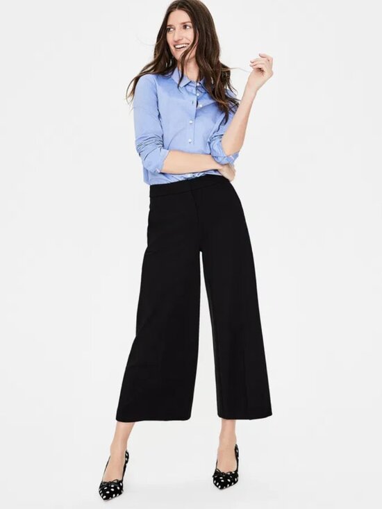 Boden Pants - Boden Black Wide Leg Crop Culotte Trousers Pants - Size 10